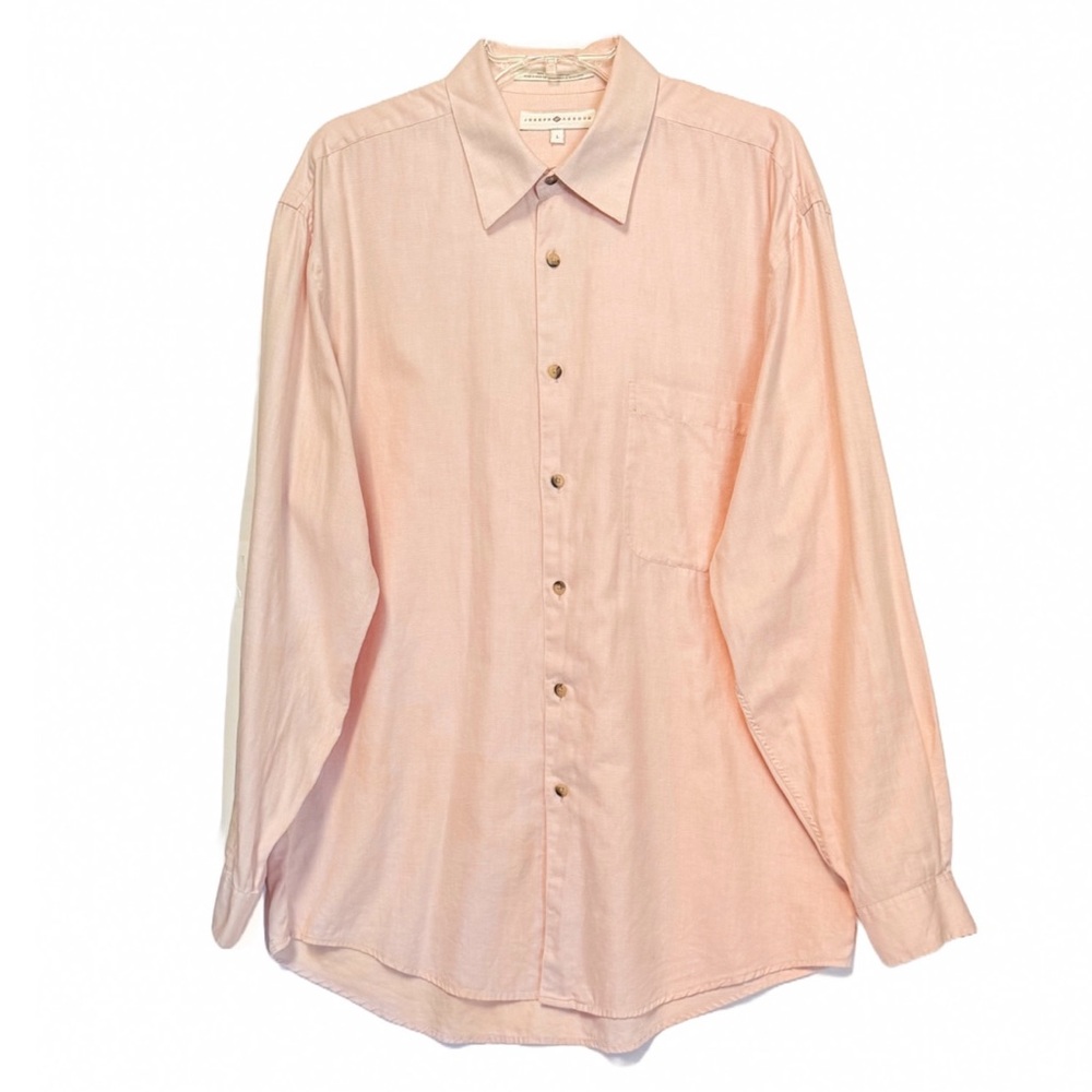 Joseph Abboud Cotton Button Down Casual Shirt Peach
